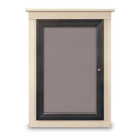 United Visual Products Single Door Enclosed Letterboard, 60"x42 UV1306TB-BLACK-BURGUN
